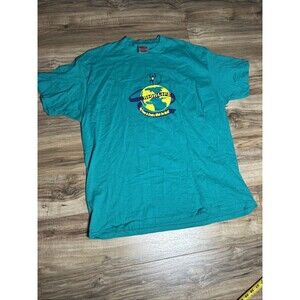 Oneita Vintage 90s Single Stitch High Life Teal T Shirt 2XL NOS USA Made New